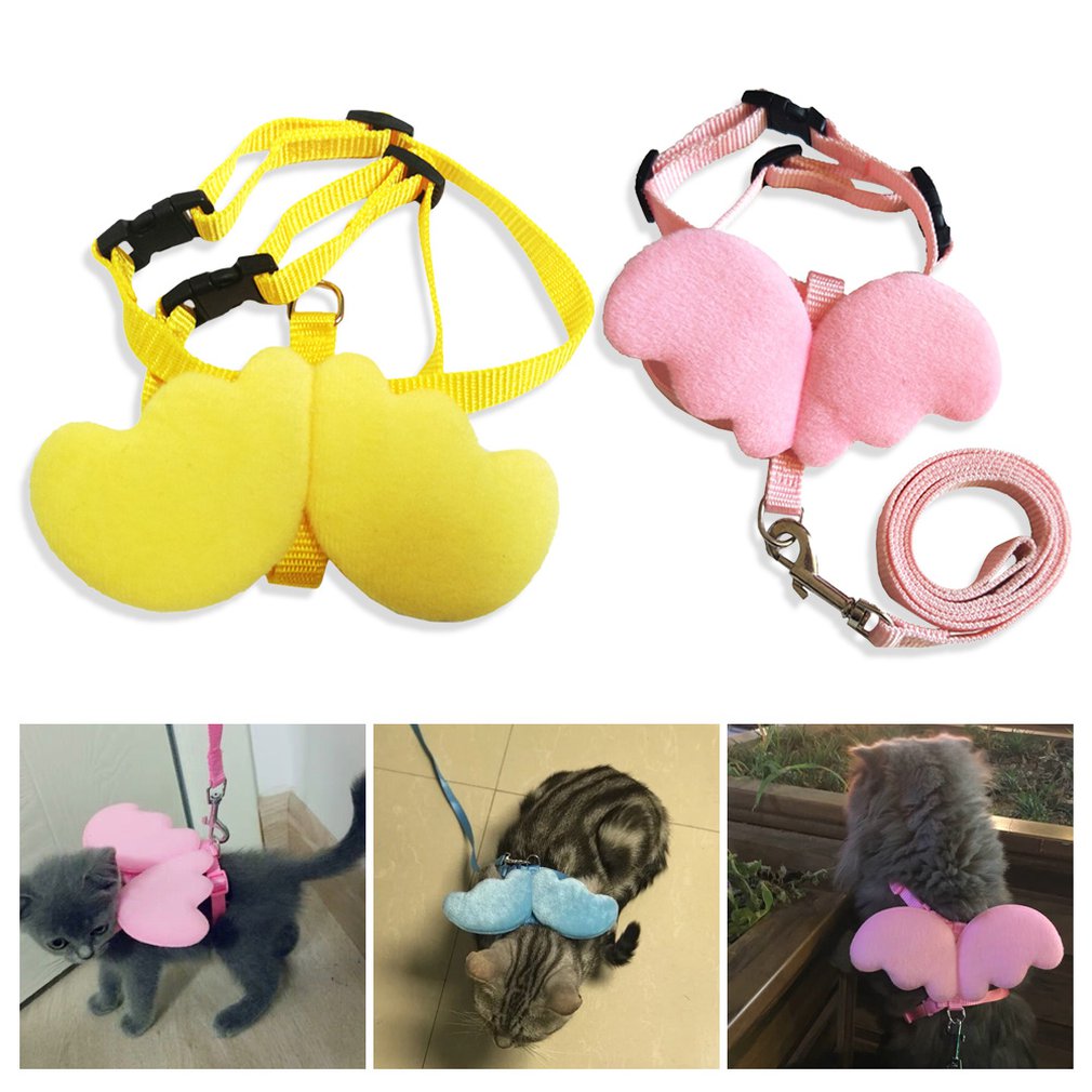 Cute Leash and Harness Set for Small - Angel Wings