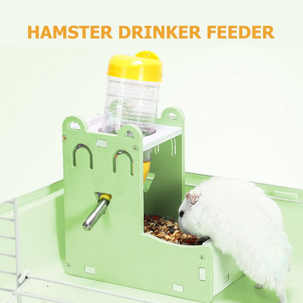 Small Pet Water Bottle Holder and Food Bowl