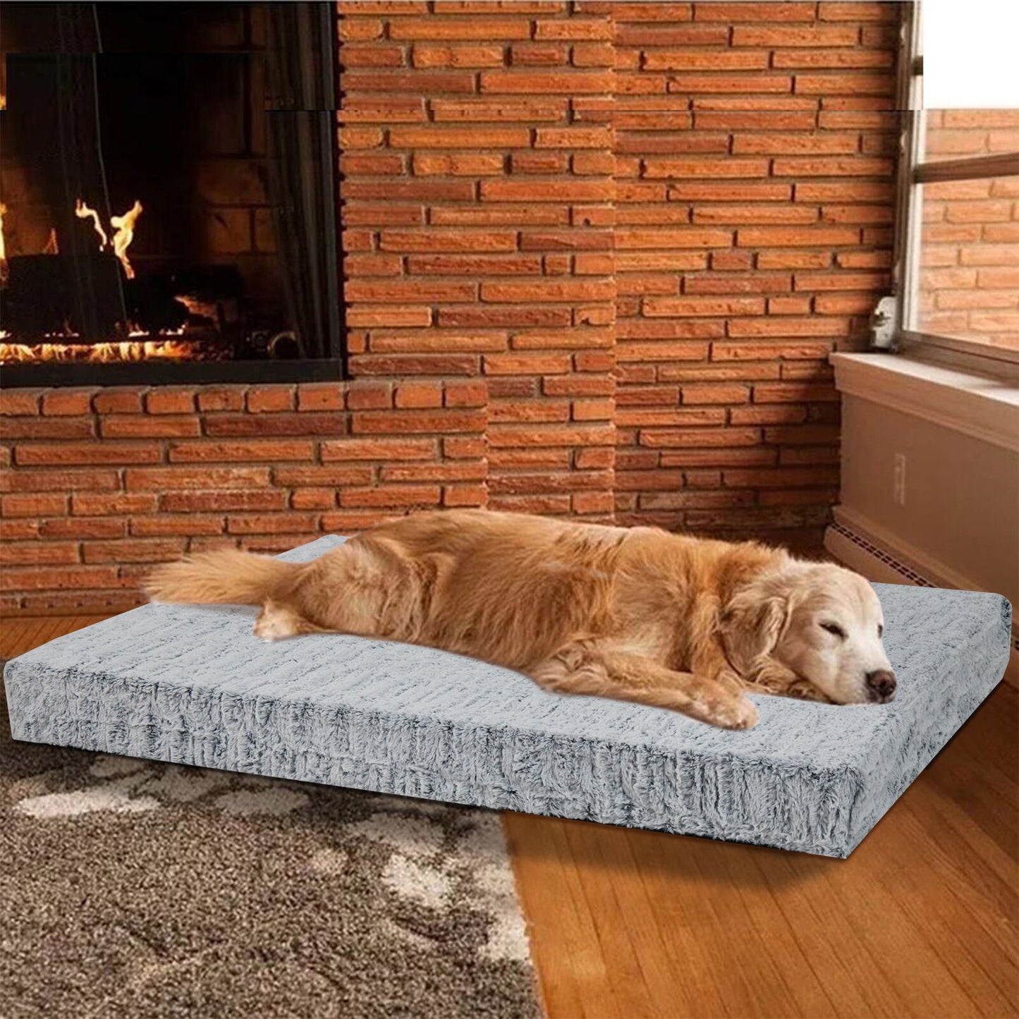 Orthopedic, Plush, Waterproof Dog Bed; Washable