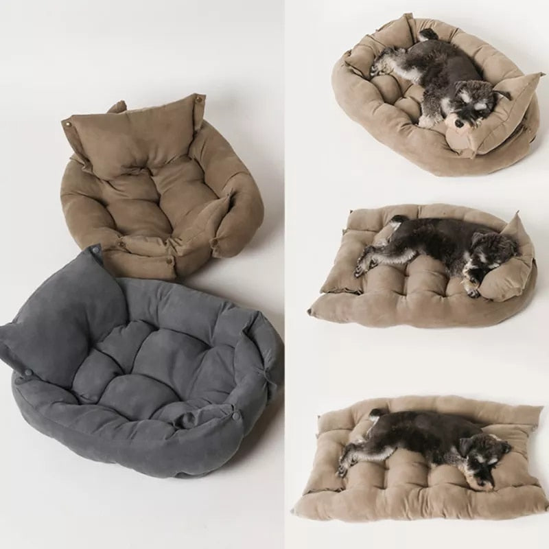 Foldable Super Soft Pet Bed With Pillow
