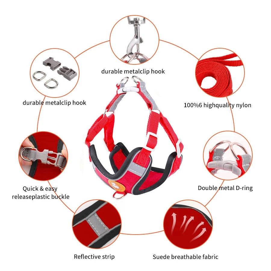 No Pull Reflective Pet Harness and Leash Set