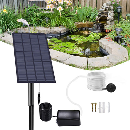 Solar Powered Oxygenator Aquarium Air Pump for Landscape Decorations