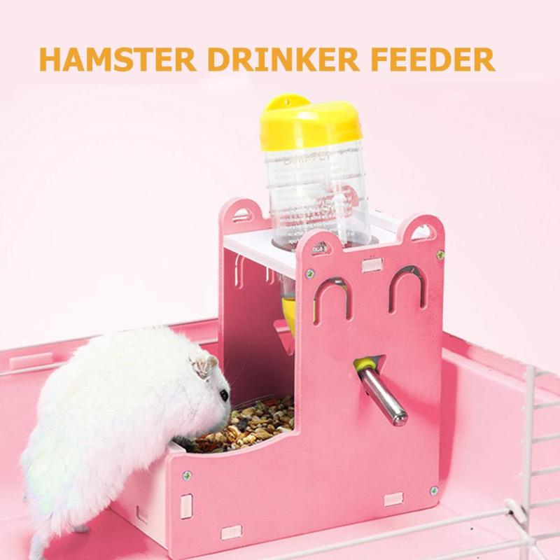 Small Pet Water Bottle Holder and Food Bowl