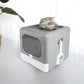 Top Entry Portable Cat Litter Box with Lid and Scoop