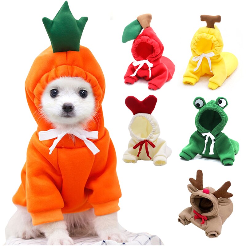 Cute Fruit Pet Clothes - Warm Fleece Costume